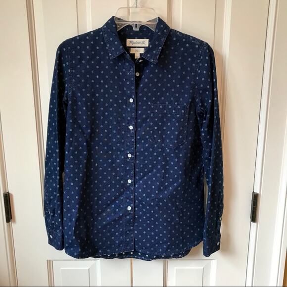 Madewell Dotted Boyshirt Button Down - Picture 1 of 8